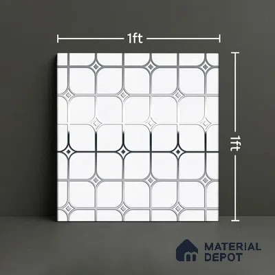 Highlighter Tiles  Tile TL 07253 B Plana 8019 GLM (Silver) 1 ft x 1 ft Ceramic Matte Finish - 9 mm  | 2 mm Spacer is Mandatory (Sample)